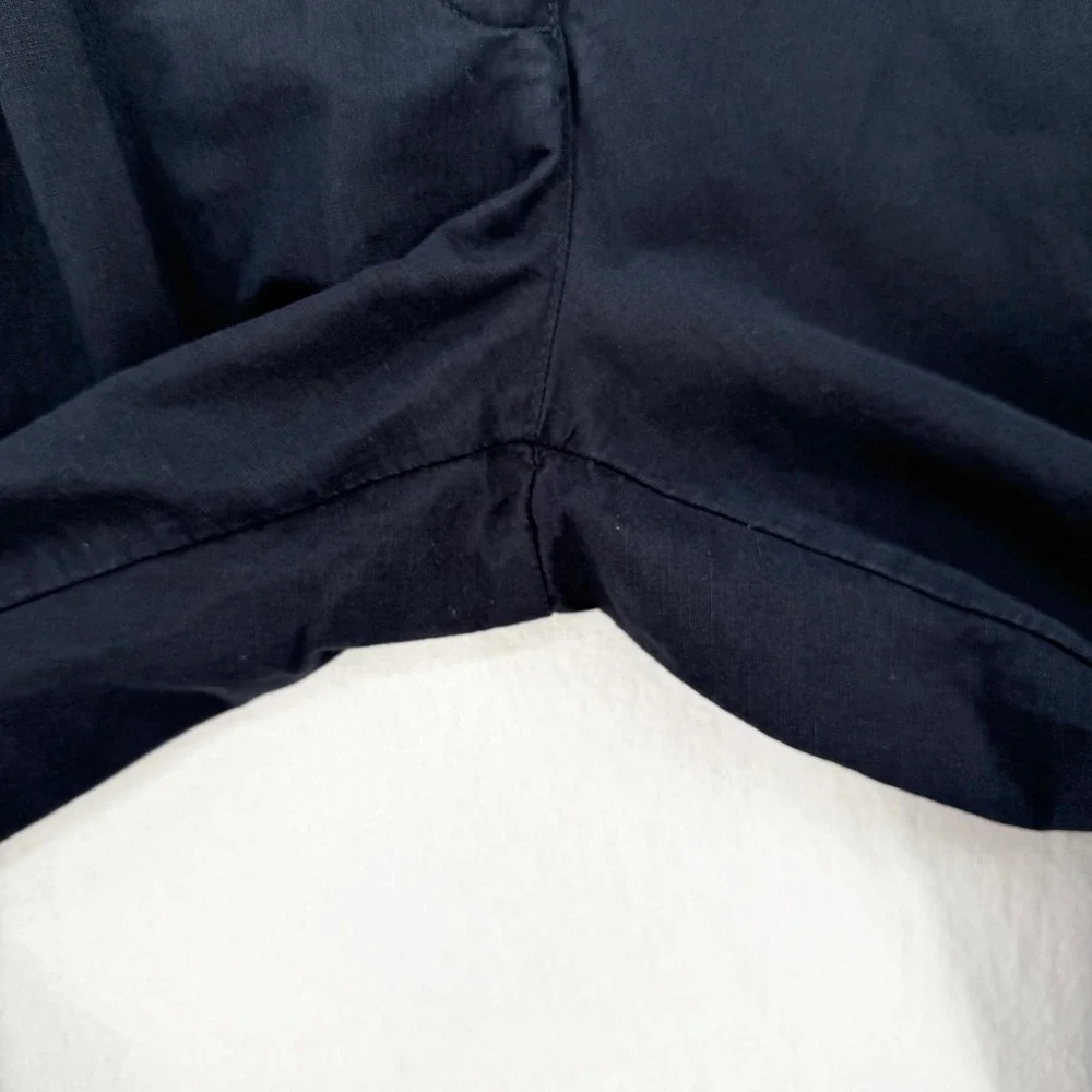COS Linen Blend High Rise Pleated Pants Womens 14 Navy Blue Ankle Balloon